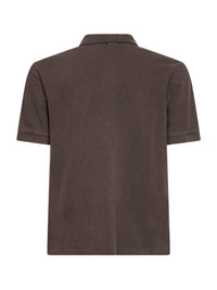 Herno Men Dark Brown Cotton Pique Logo Polo Shirt