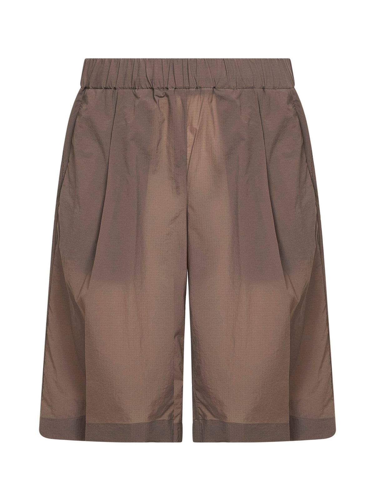 Herno Men Dove Grey Stretch Ripstop Nylon Bermuda Shorts