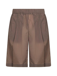 Herno Men Dove Grey Stretch Ripstop Nylon Bermuda Shorts