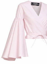 Jacquemus Women Light Pink The Paysan Ruffled Wrap Top