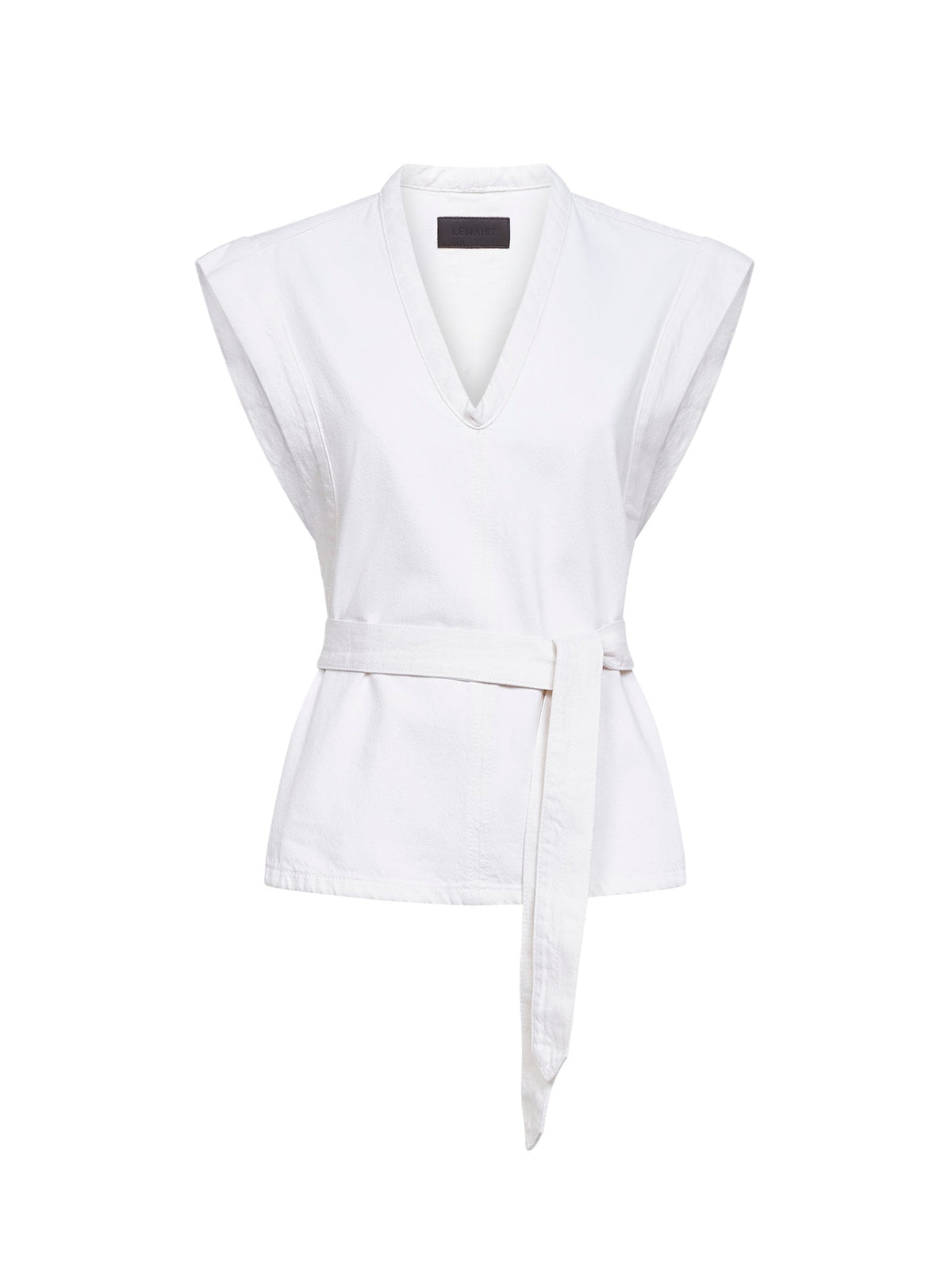 Lemaire Women Milk Bleached Denim Belted Chasuble