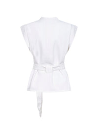 Lemaire Women Milk Bleached Denim Belted Chasuble
