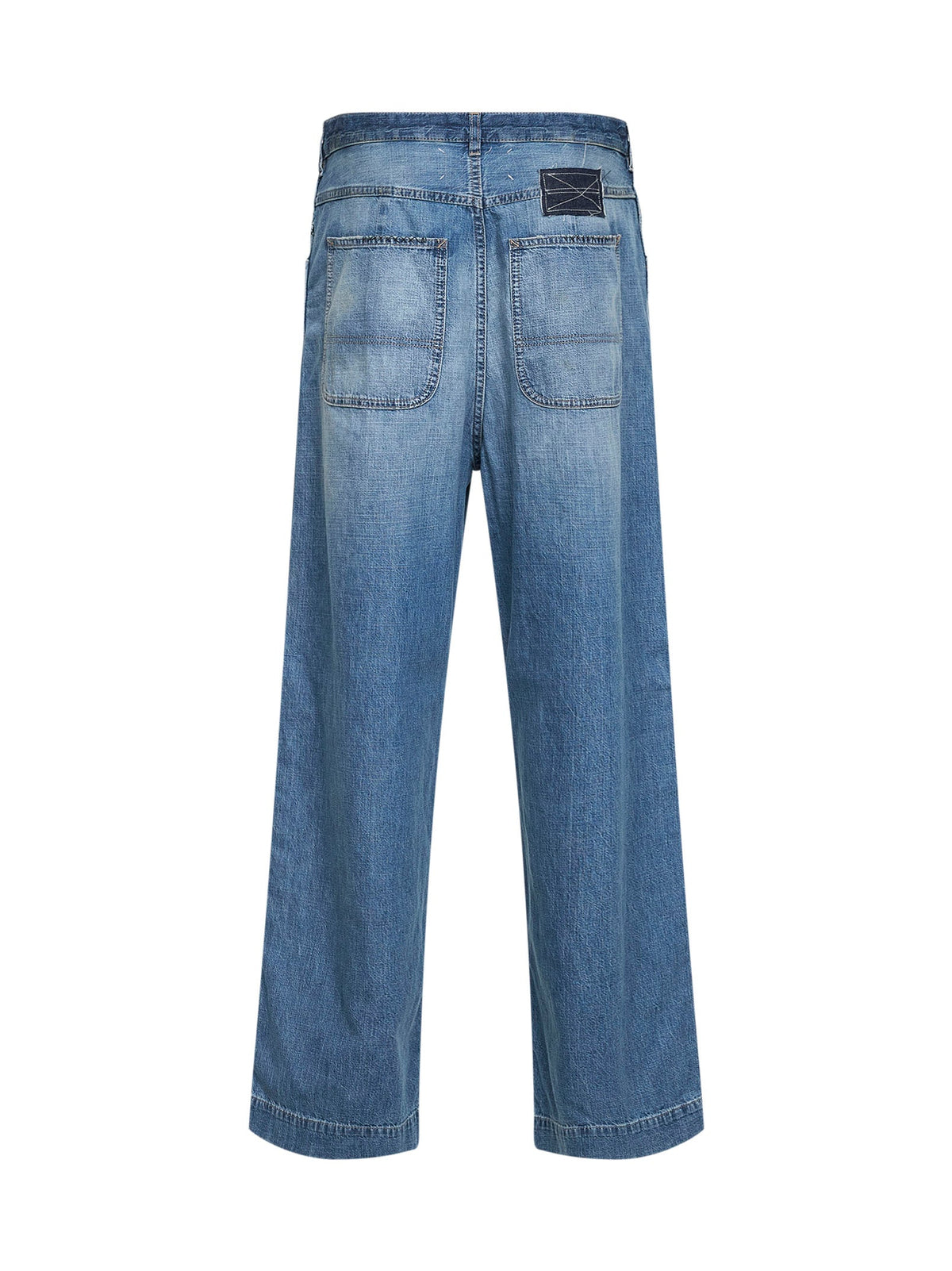 Maison Margiela Women Medium Vintage Blue Denim Wide-Leg Jeans
