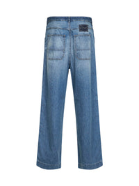 Maison Margiela Women Medium Vintage Blue Denim Wide-Leg Jeans