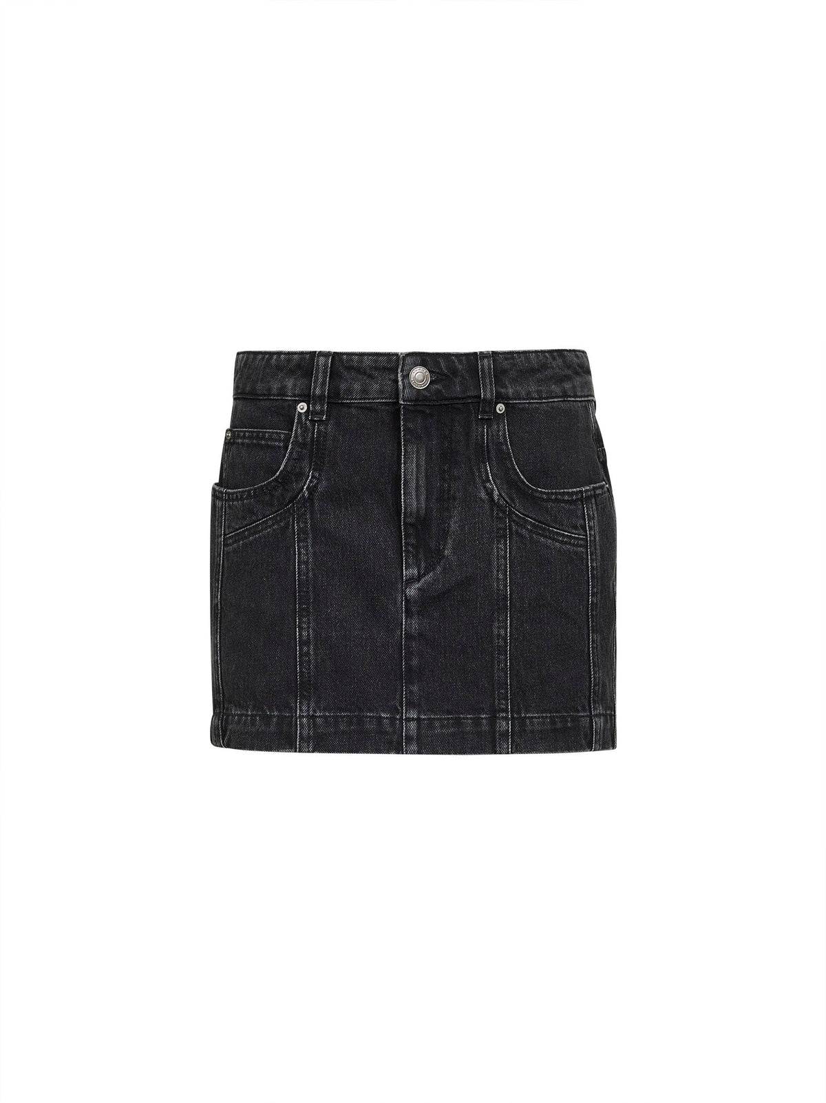 Marant Etoile Women Black Faded Denim Juana Mini Skirt