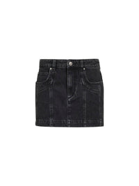 Marant Etoile Women Black Faded Denim Juana Mini Skirt