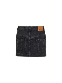 Marant Etoile Women Black Faded Denim Juana Mini Skirt