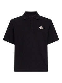 Moncler Men Black Cotton Pique Logo Polo Shirt