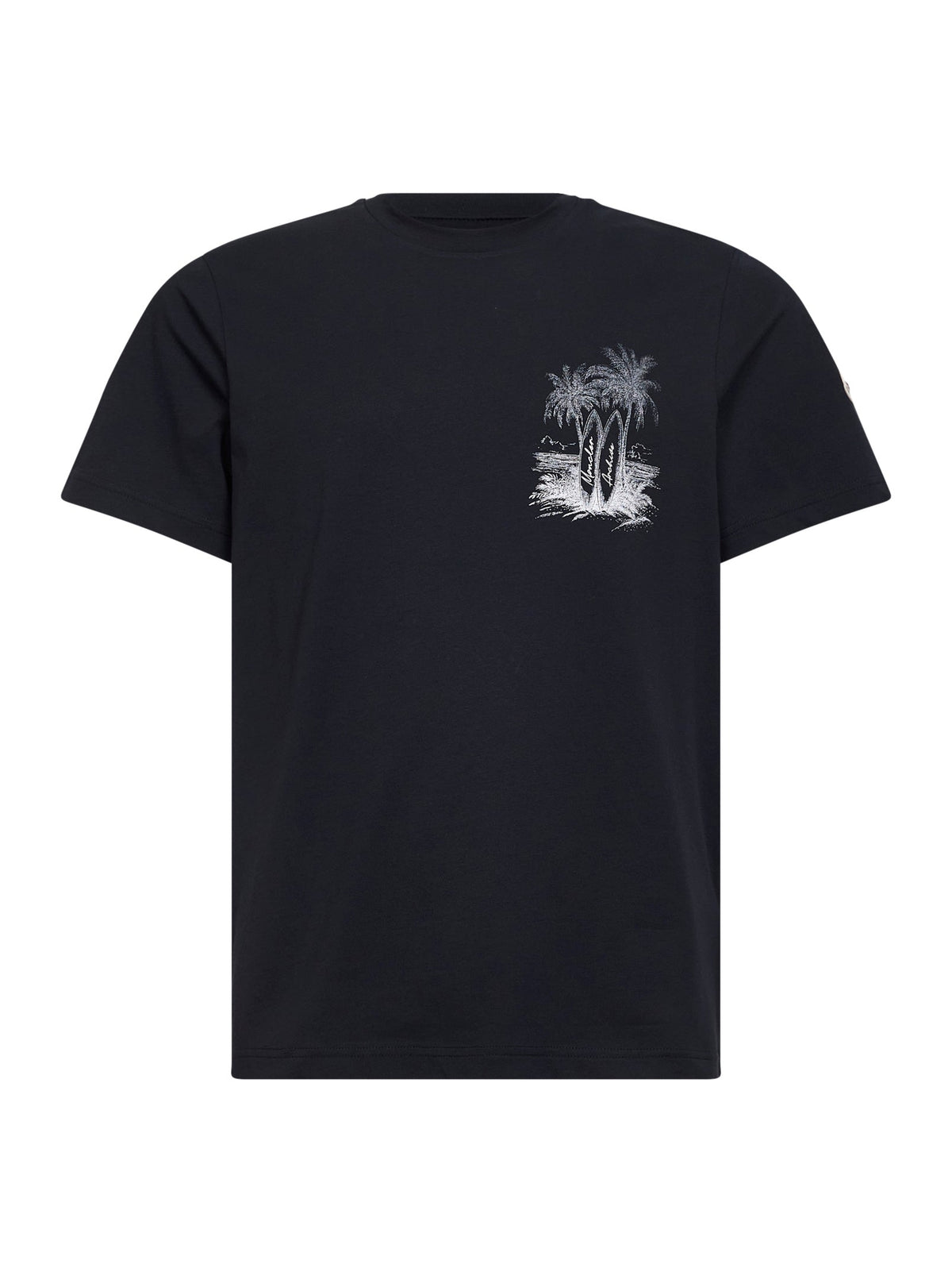 Moncler Men Blue Cotton Jersey Printed T-Shirt