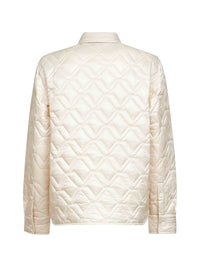 Moncler Women Beige Quilted And Padded Shirt Jacket