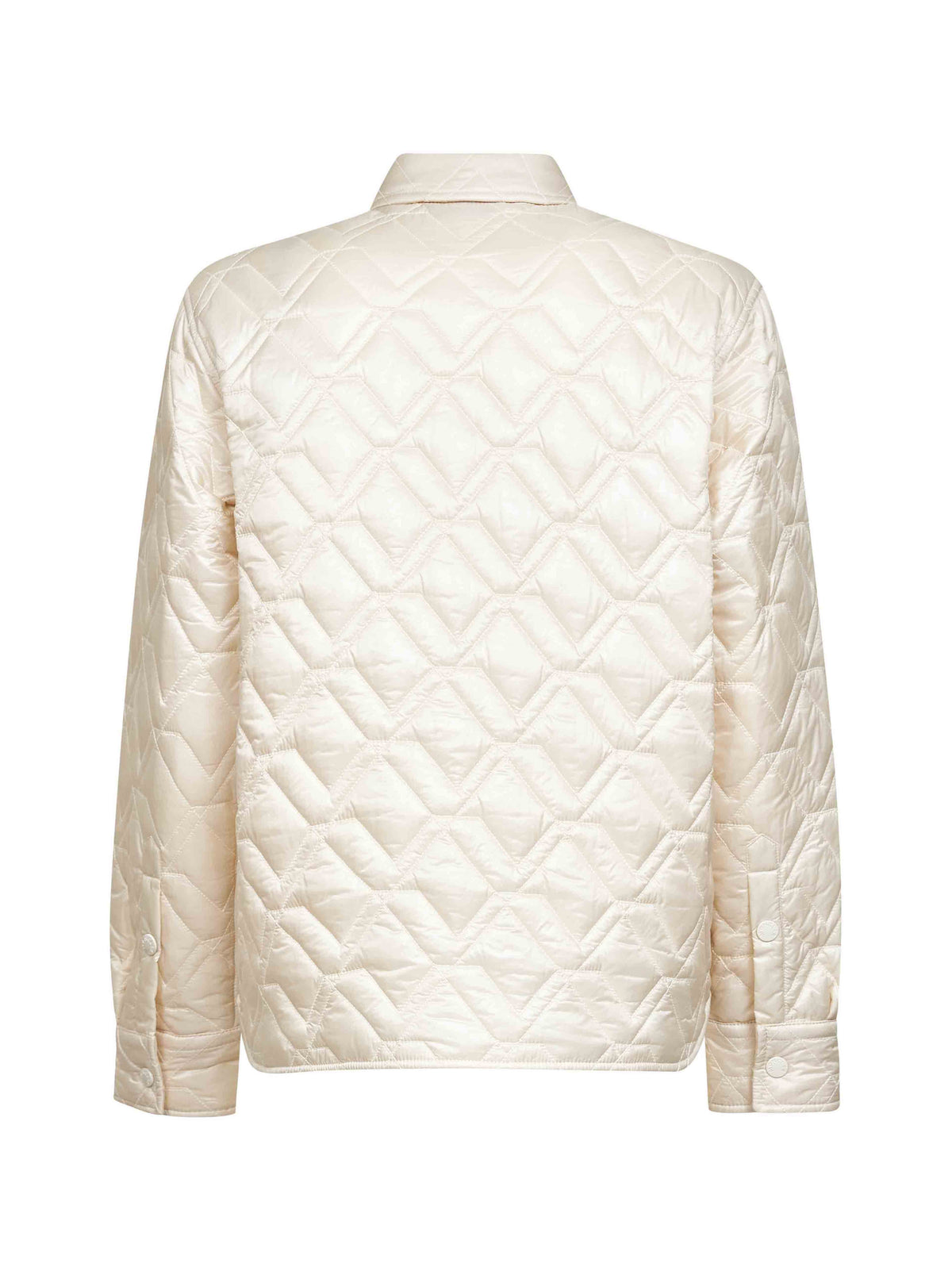 Moncler Women Beige Quilted And Padded Shirt Jacket