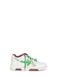 Off White Men White And Green Out Off Office Sneakers
