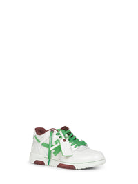 Off White Men White And Green Out Off Office Sneakers