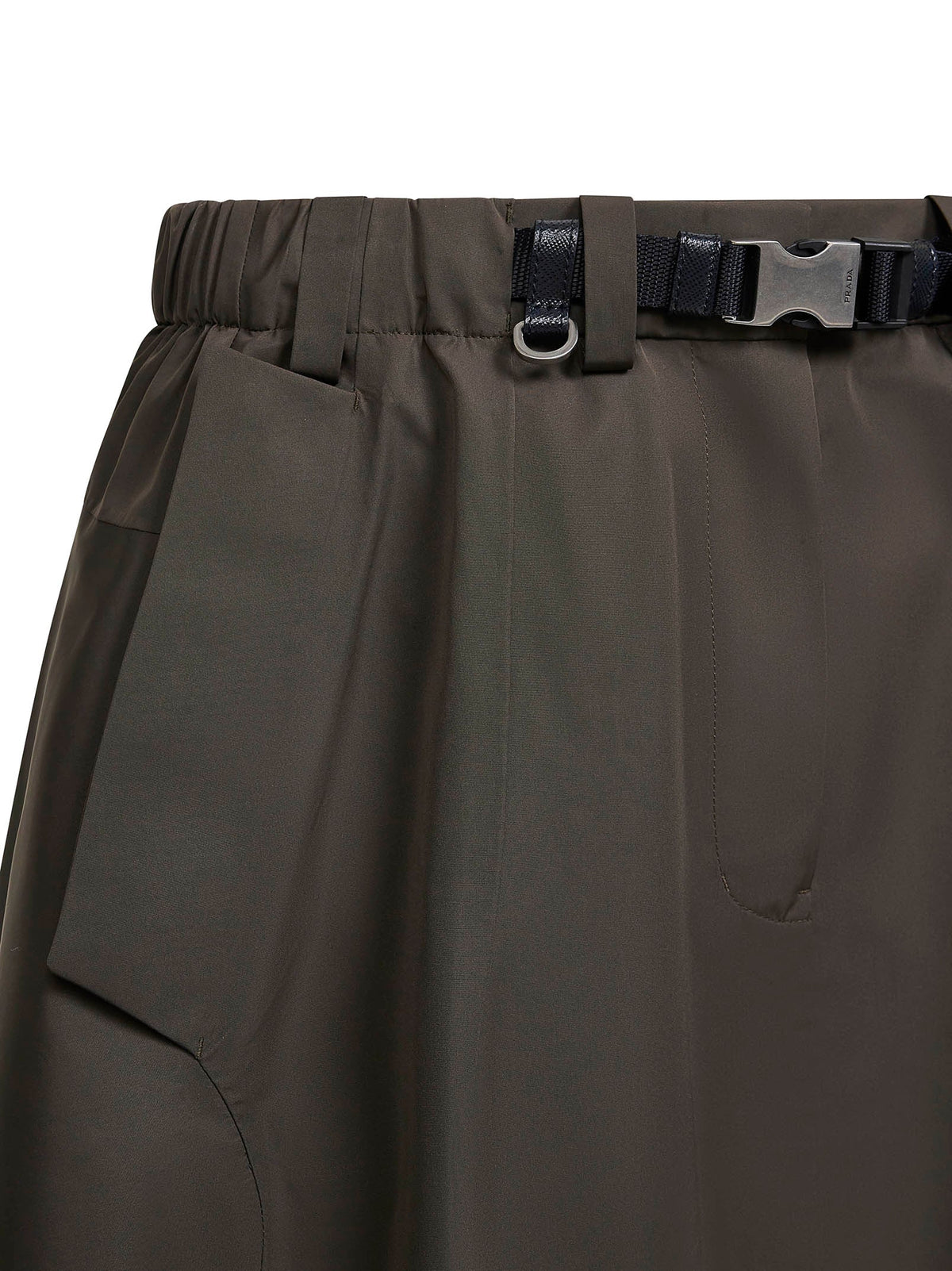 Prada Abbigliamento Women Green Technical Canvas Circle Midi Skirt