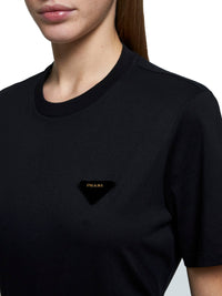 Prada Abbigliamento Women Logo Cotton T-Shirt