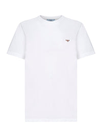Prada Abbigliamento Women White Jersey Logo T-Shirt