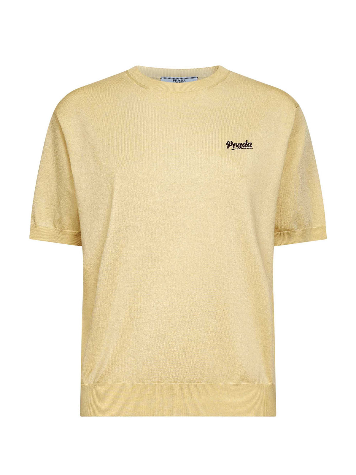Prada Abbigliamento Women Cream Cotton And Silk Sweater