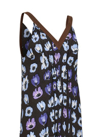 Prada Abbigliamento Women Purple Viscose Printed Midi Dress