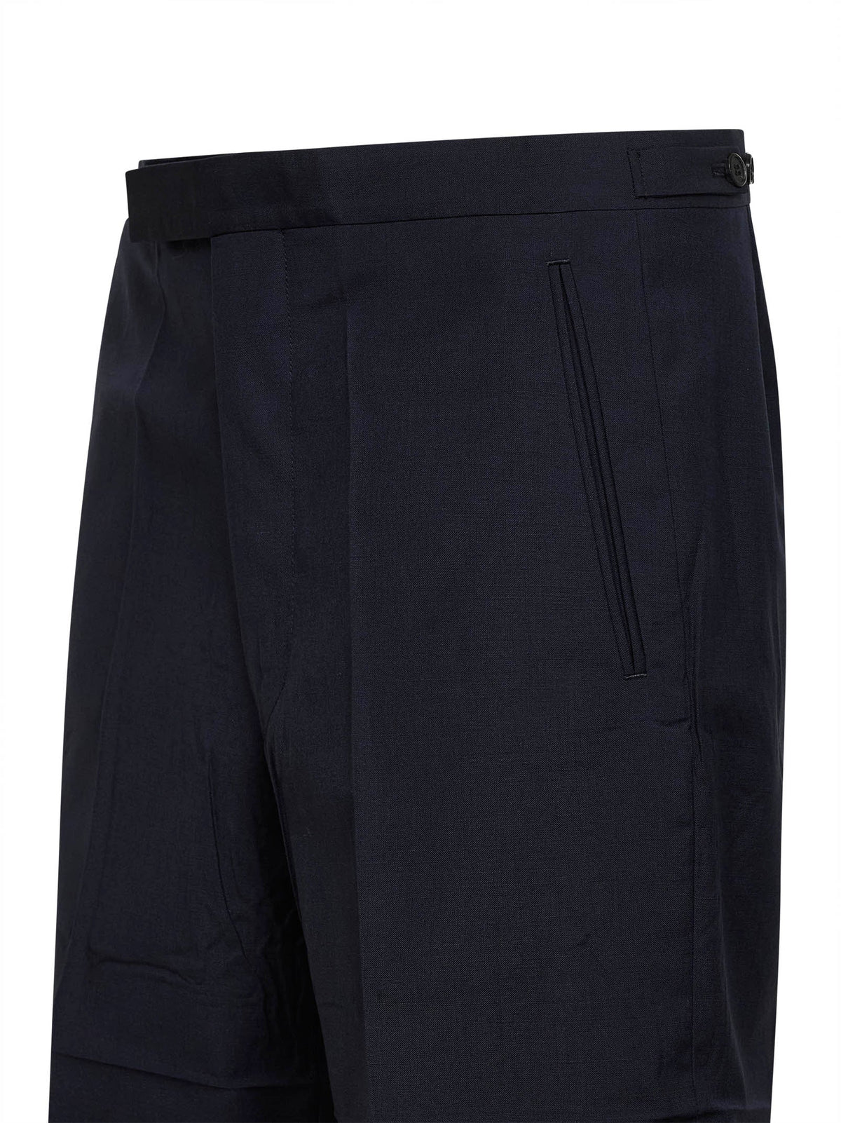 Prada Abbigliamento Men Blue Wool And Mohair Tailored Bermuda Shorts