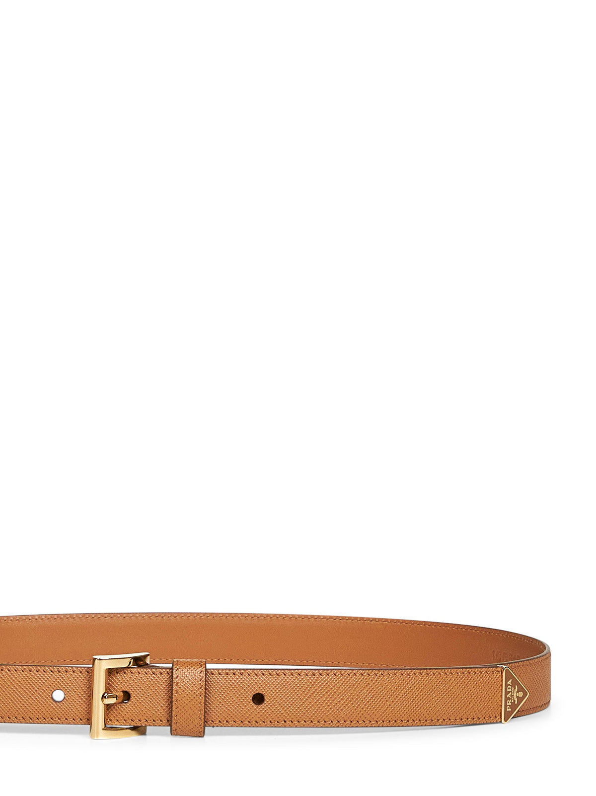Prada Accessori Pelletteria Women Caramel Saffiano Leather Belt