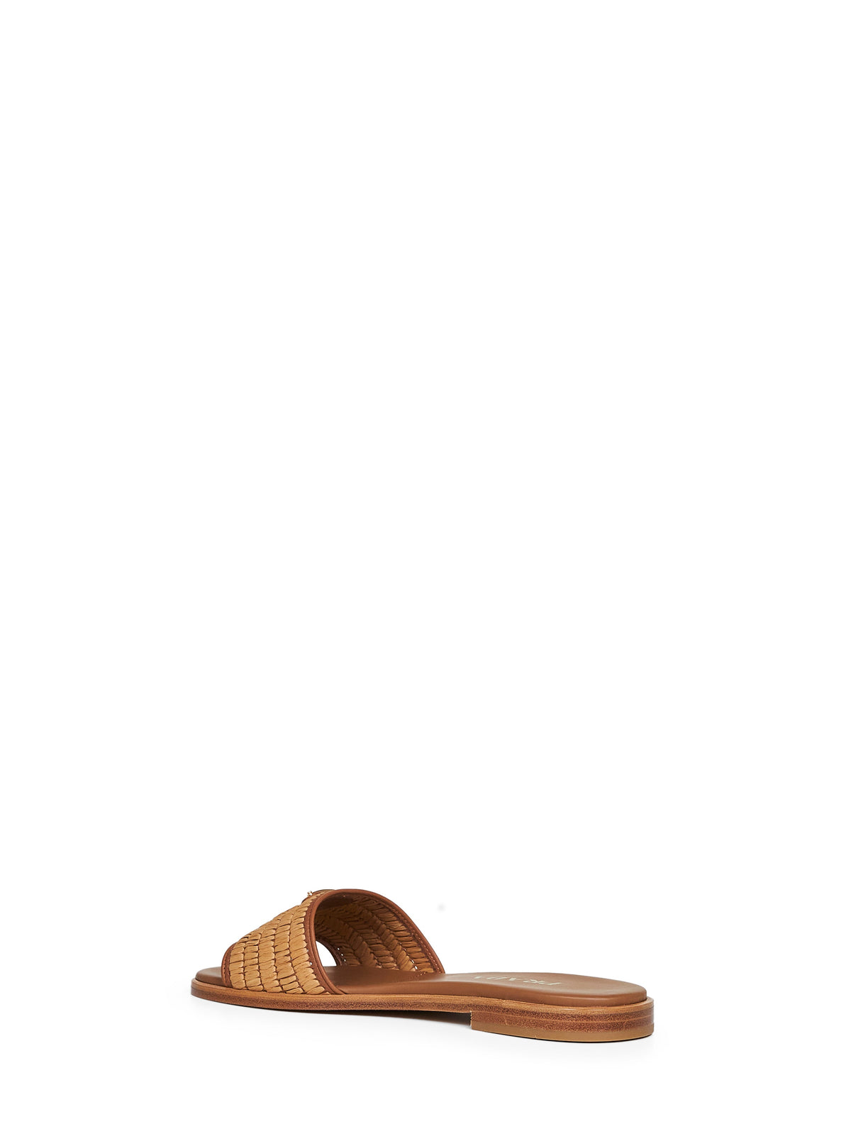 Prada Calzature Women Natural Leather With Crochet Details Slide Sandals