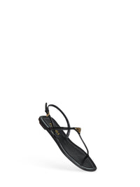 Prada Calzature Women Black Patent Leather Thong Sandals