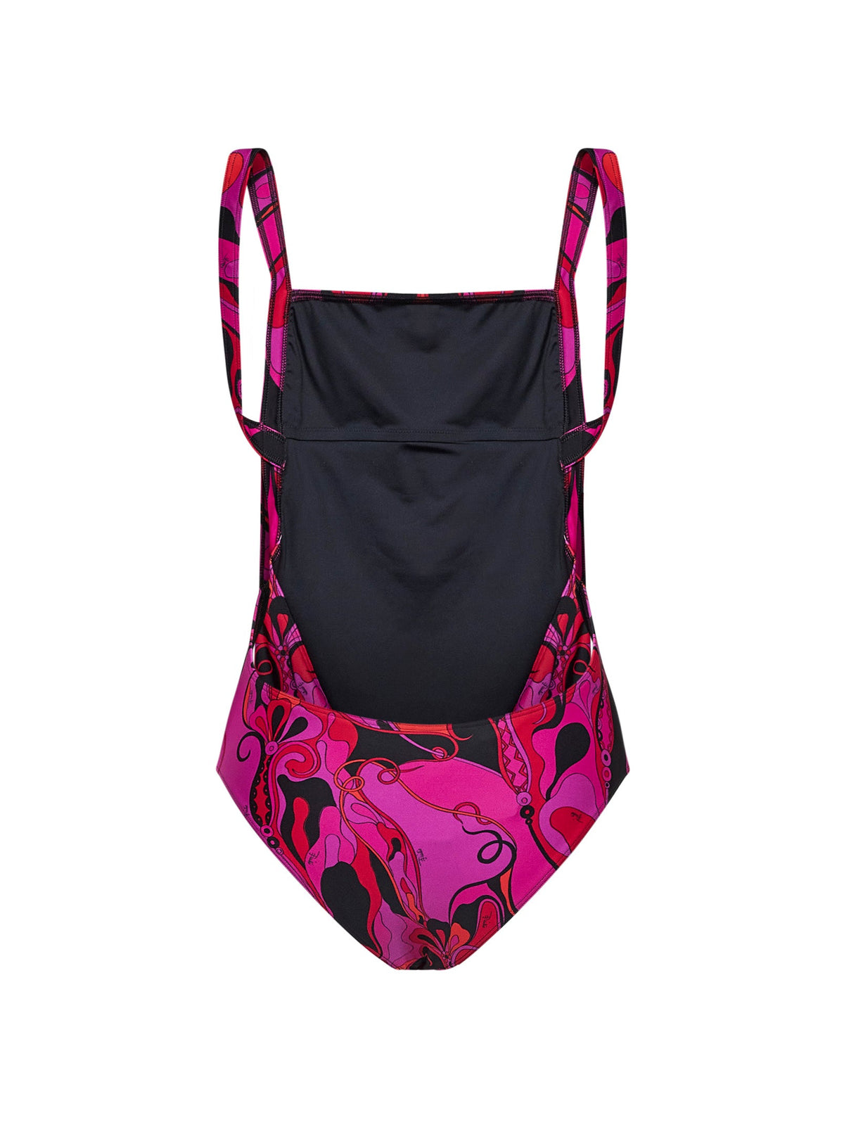 Pucci Women Fuchsia And Black Orchidee-Print Lycra One-Piece Swimsuit