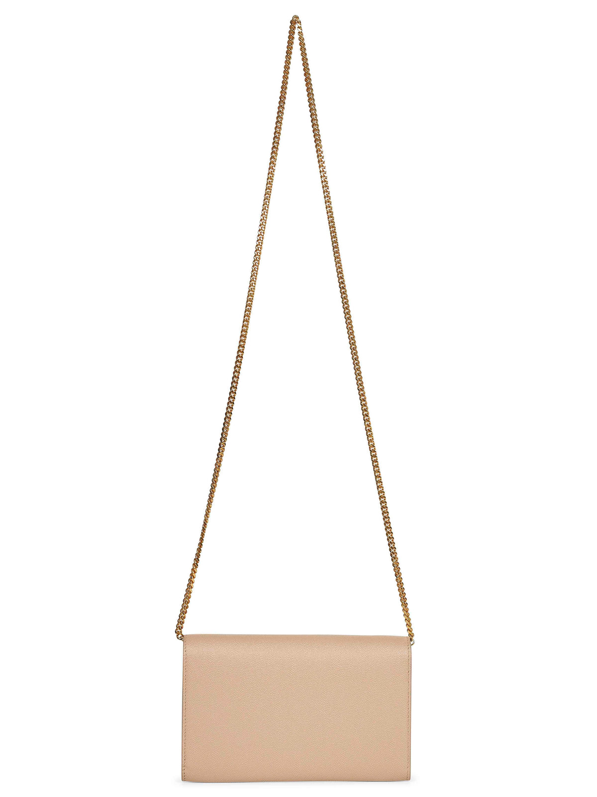Saint Laurent Women Dark Beige Uptown Chain Wallet