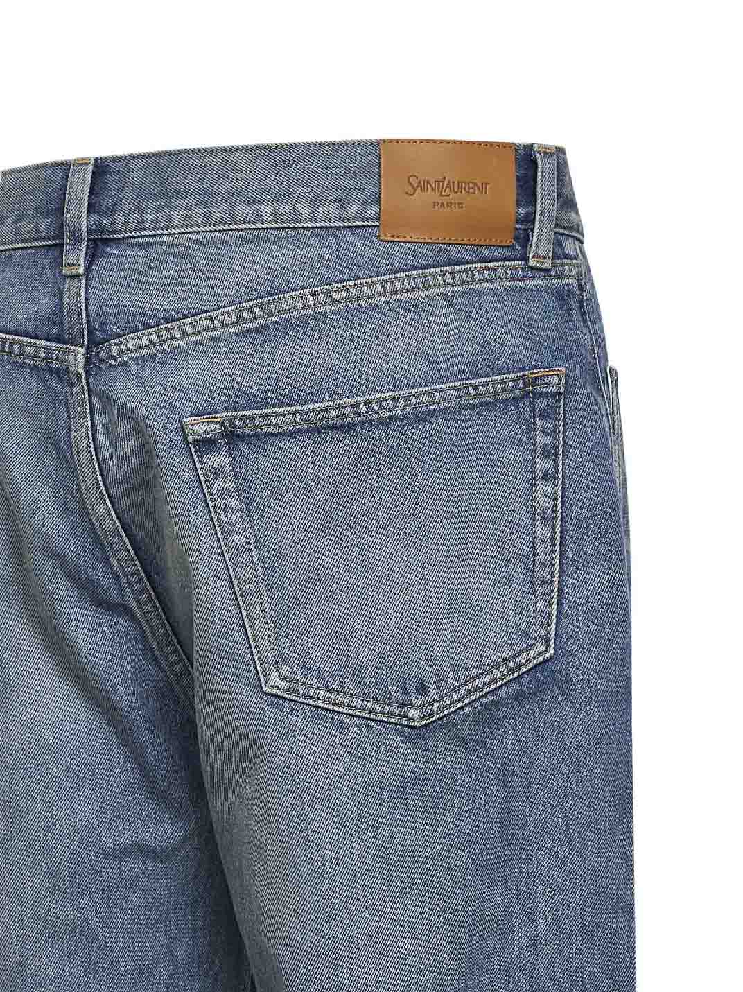 SAINT LAURENT Saint Laurent Men Blue Cotton Denim Mick Long Jeans