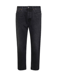 Saint Laurent Men Black Denim Mick Straight-Leg Jeans