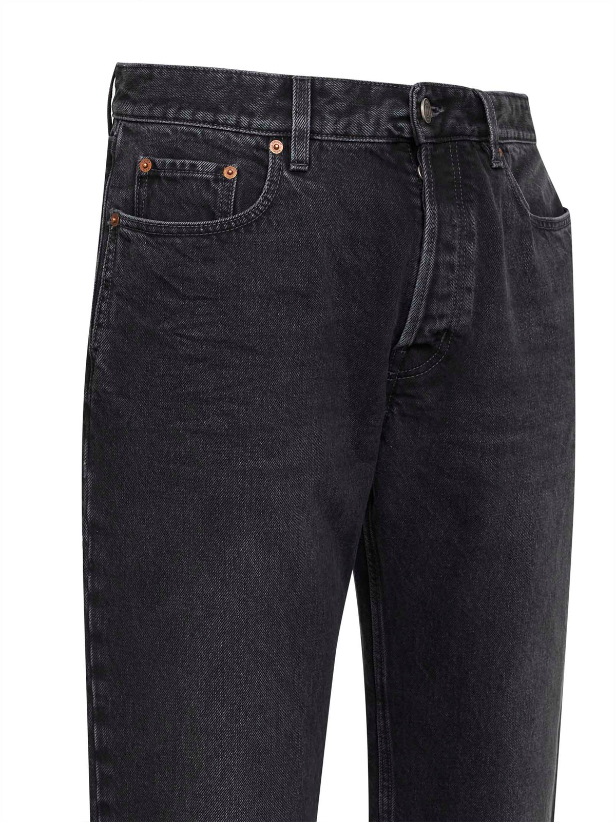 Saint Laurent Men Black Denim Mick Straight-Leg Jeans