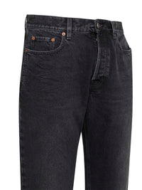 Saint Laurent Men Black Denim Mick Straight-Leg Jeans