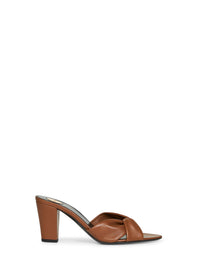 Saint Laurent Women Dark Macadamia Nappa Leather Franciane Mule Sandals