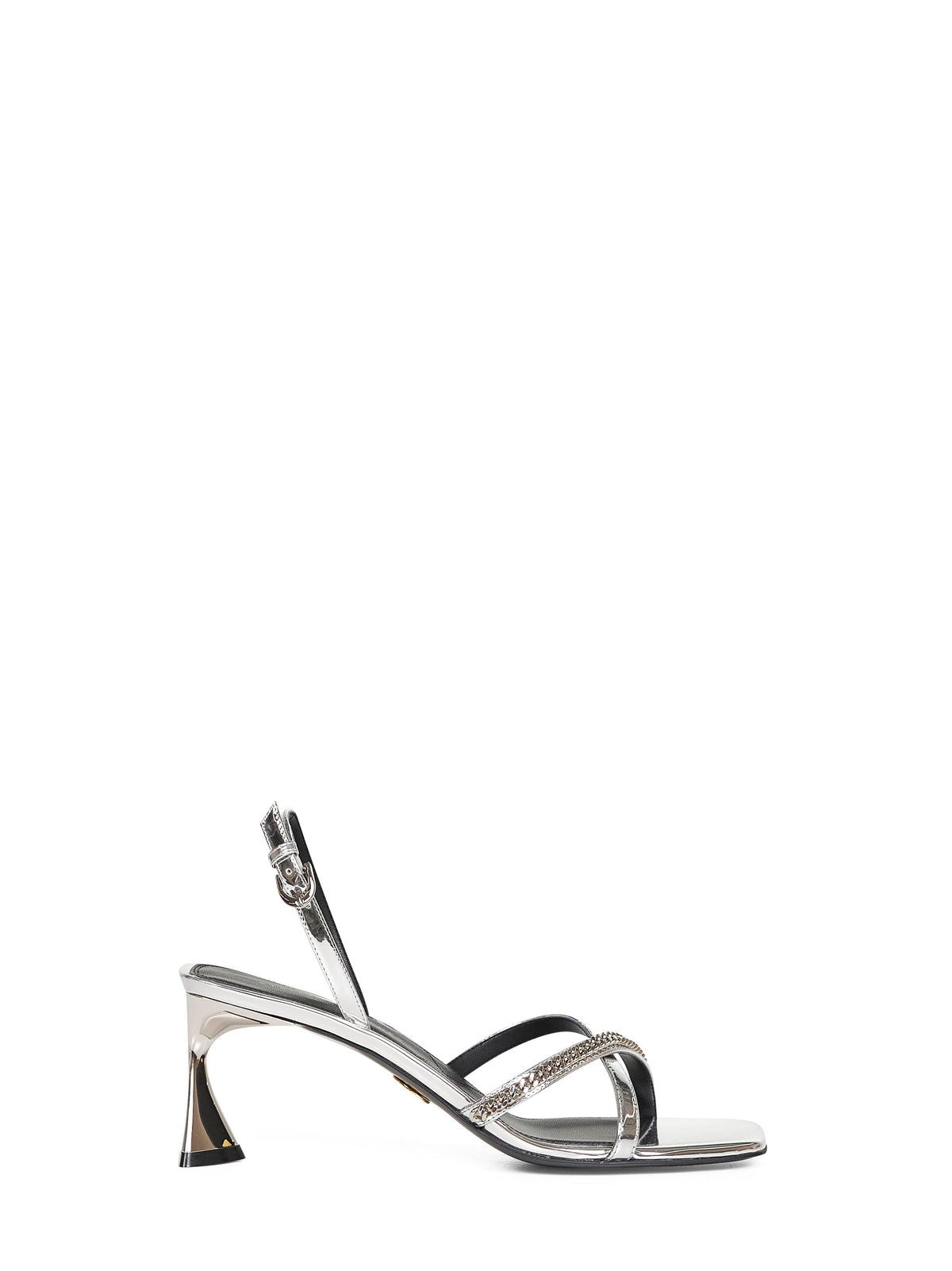 Stella Mccartney Women Silver Elsa Metallic Heeled Sandals