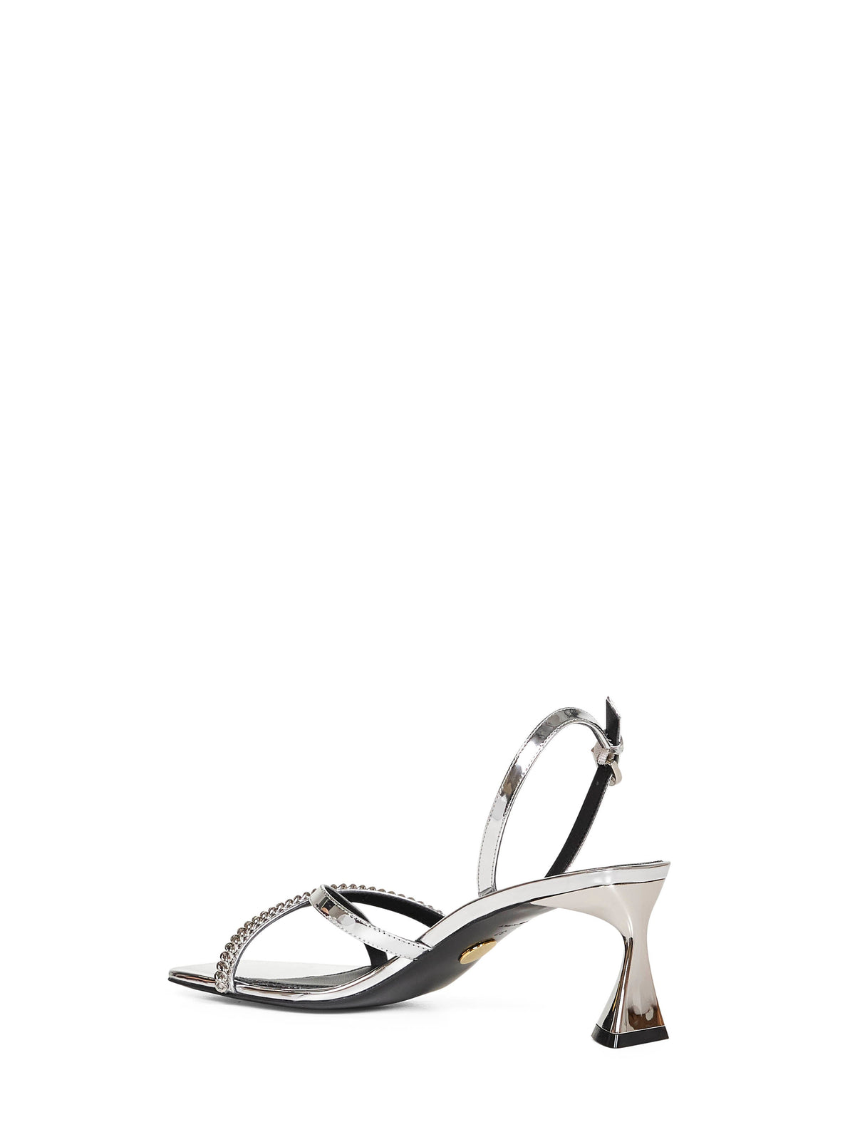 Stella Mccartney Women Silver Elsa Metallic Heeled Sandals