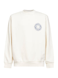 Stone Island Men Ivory Cotton "Outline Compass" Printed Sweatshirt