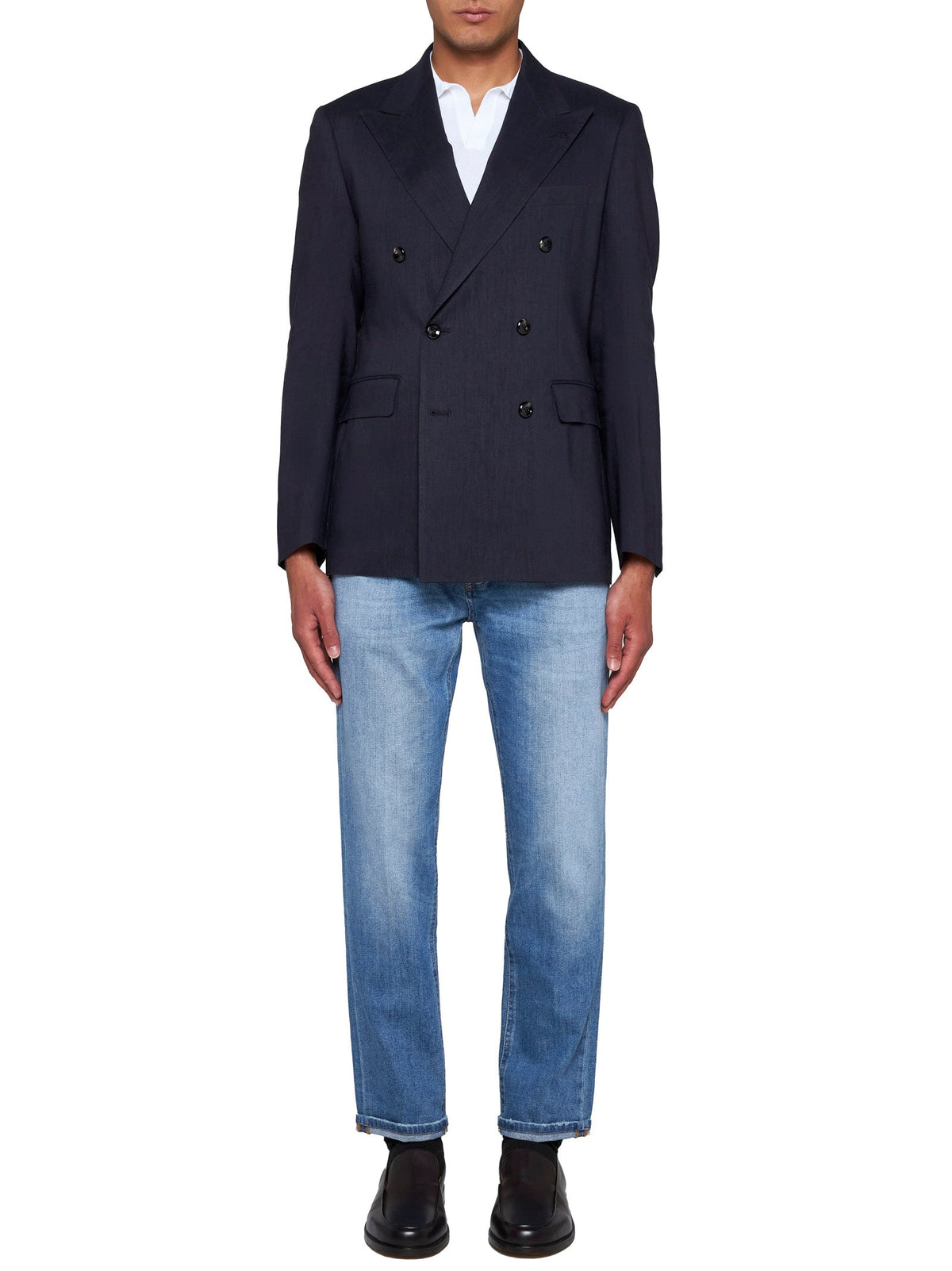 Tagliatore Men Linen And Wool-Blend Double-Breasted Blazer