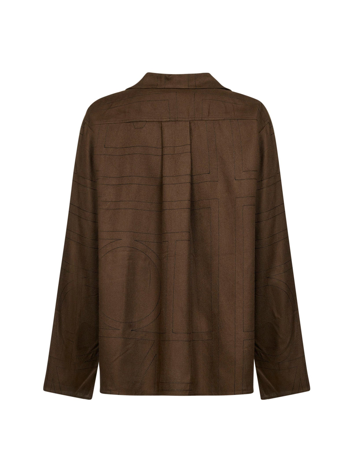 Toteme Women Dark Brown Flannel Monogram Pj Shirt