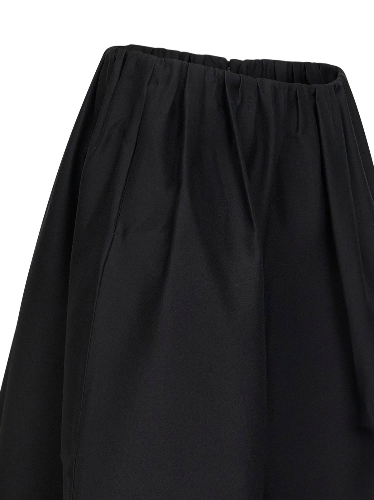 Toteme Women Black Wool And Silk Gathered Midi Skirt