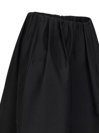 Toteme Women Black Wool And Silk Gathered Midi Skirt