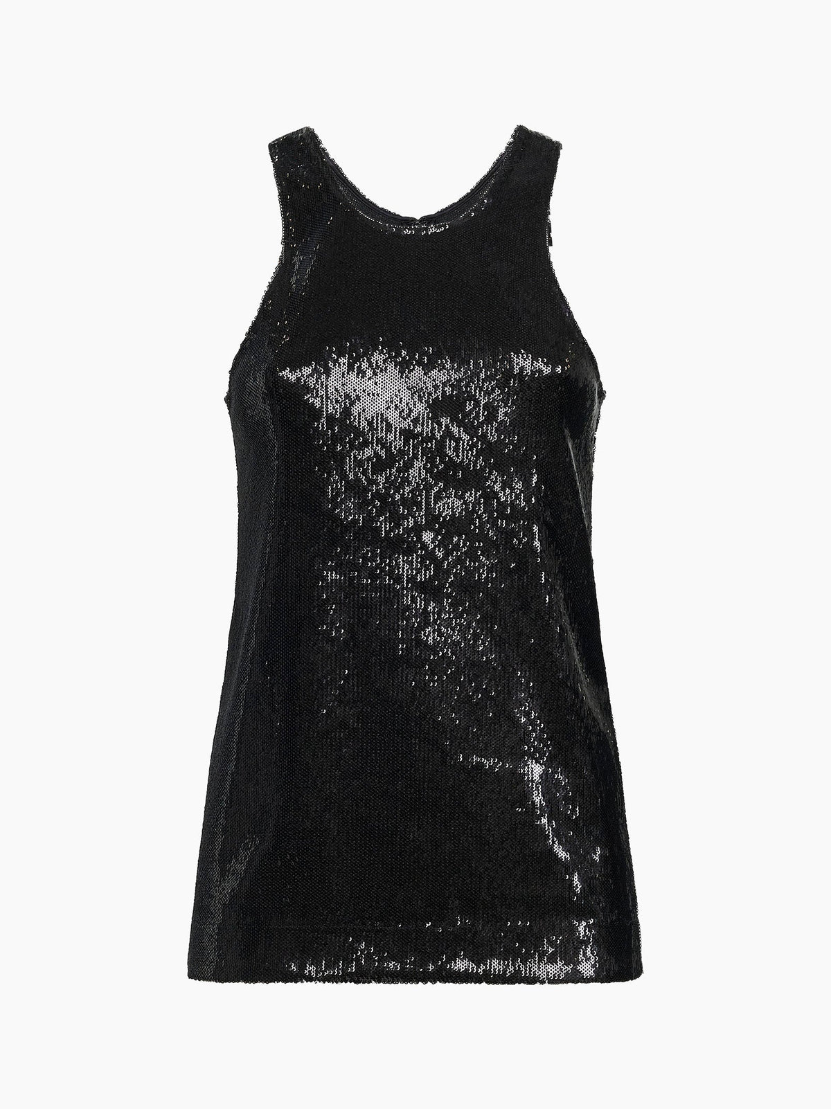 Toteme Women Black Sequin Curved Tank Top
