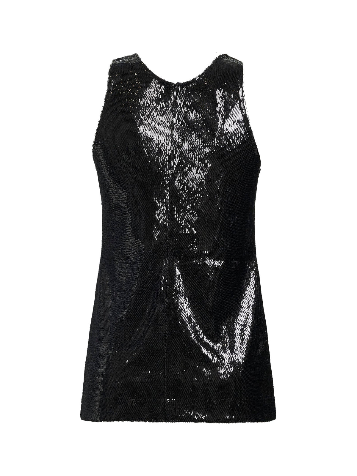 Toteme Women Black Sequin Curved Tank Top