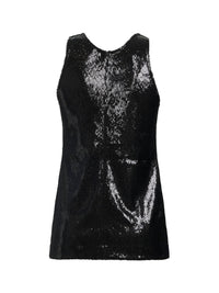 Toteme Women Black Sequin Curved Tank Top