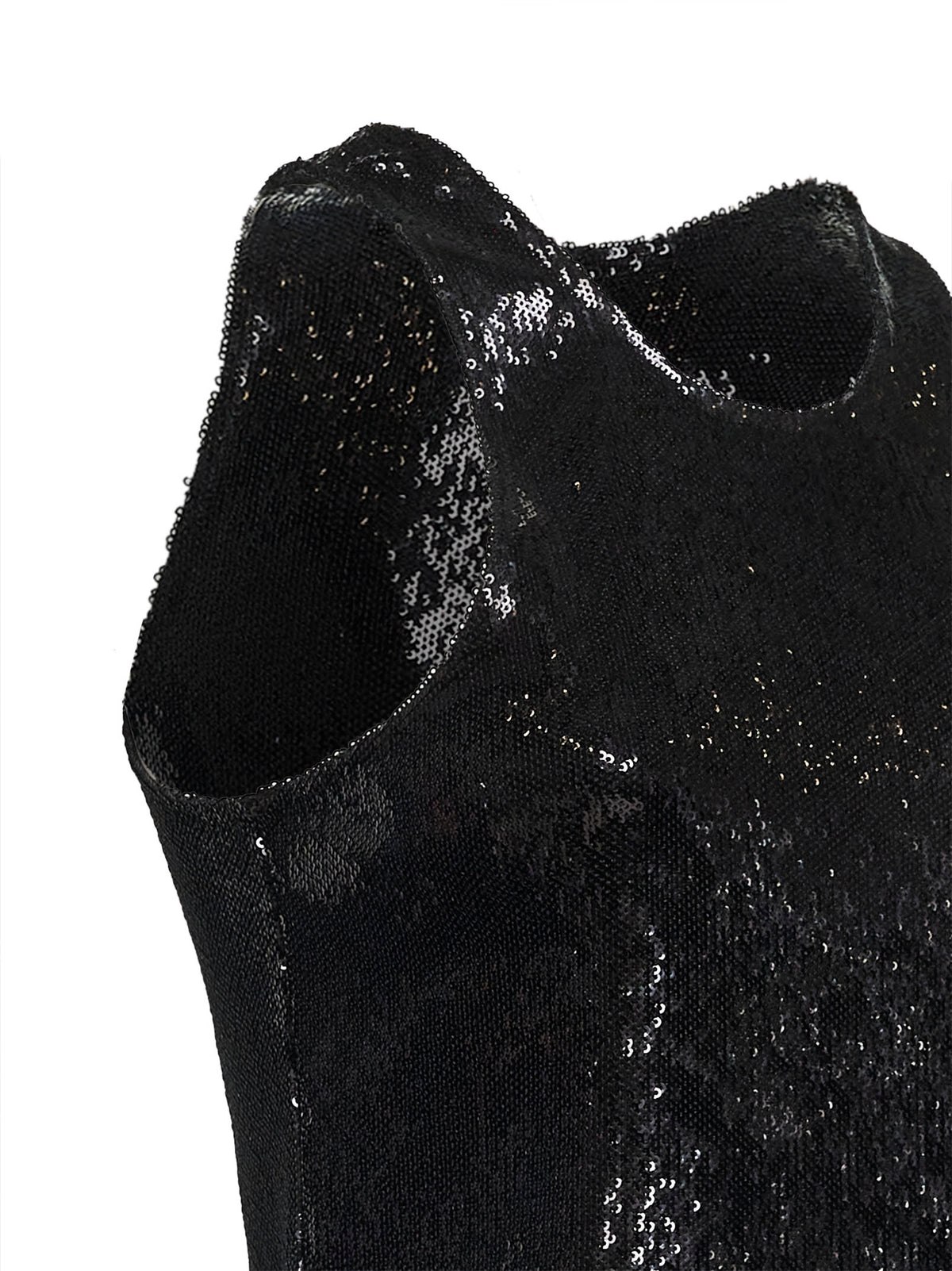 Toteme Women Black Sequin Curved Tank Top