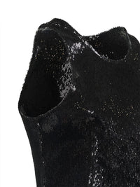 Toteme Women Black Sequin Curved Tank Top