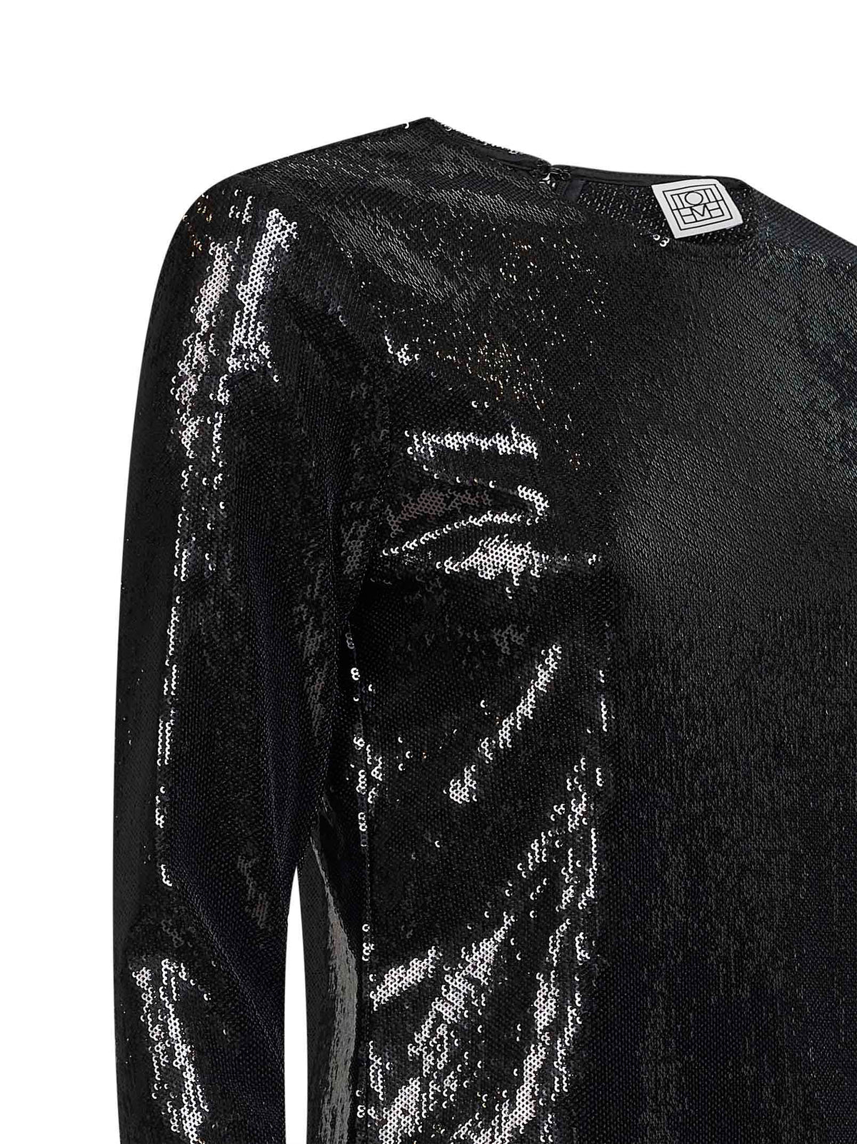Toteme Women Black Sequin Long-Sleeved Top