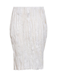 Toteme Women White Crinkled Linen Pencil Skirt