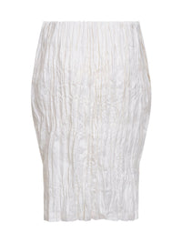 Toteme Women White Crinkled Linen Pencil Skirt