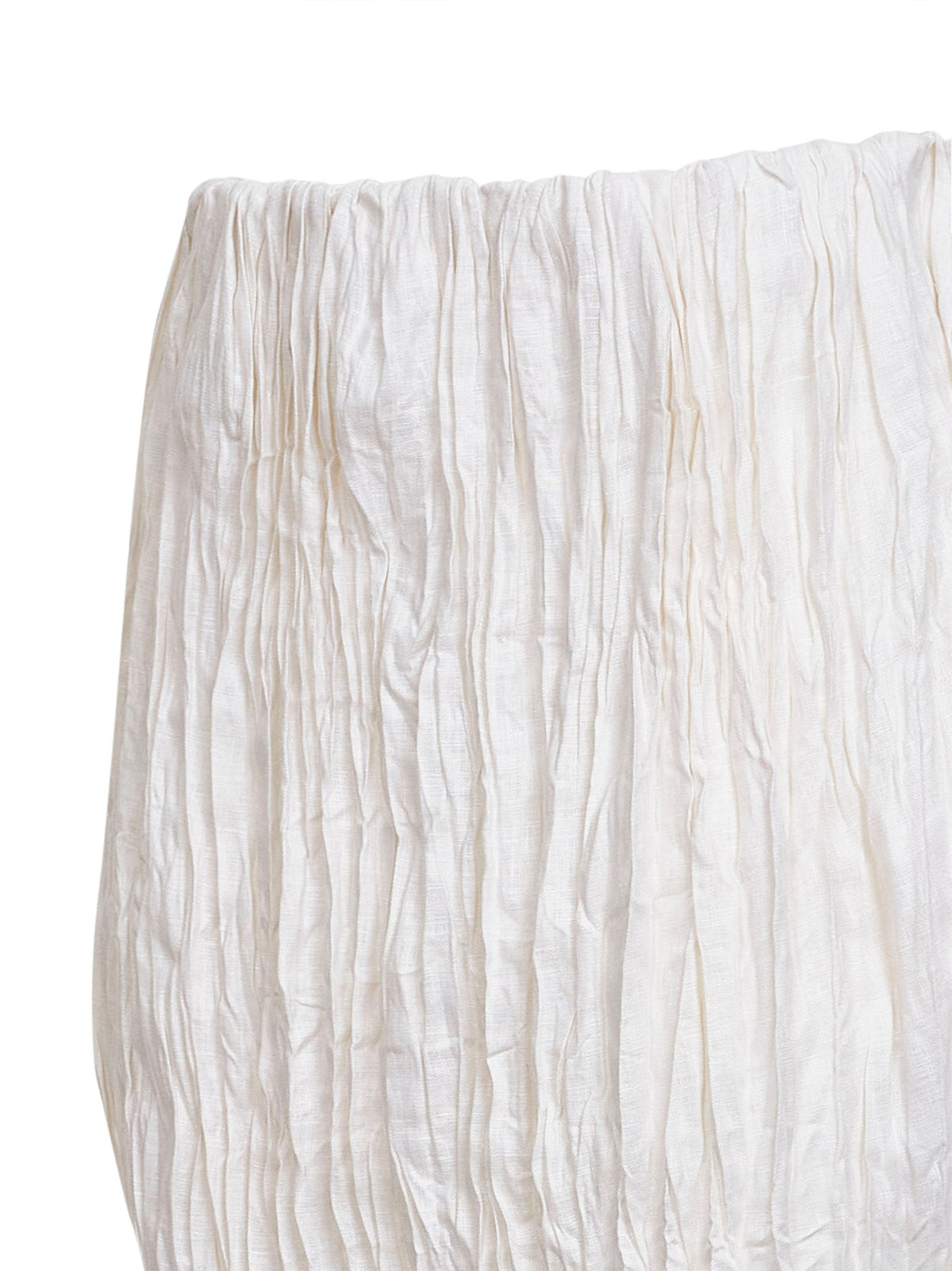 Toteme Women White Crinkled Linen Pencil Skirt