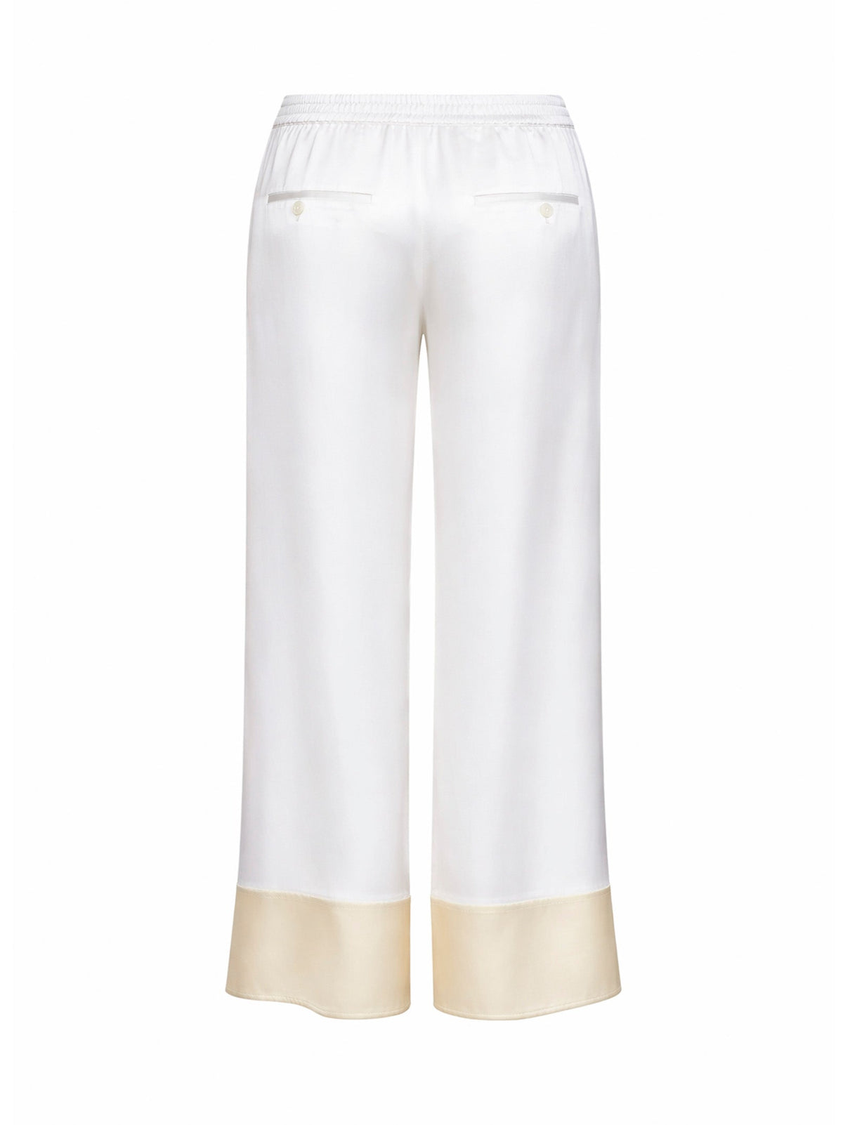 Toteme Women White Satin Drawstring Pajama-Style Trousers